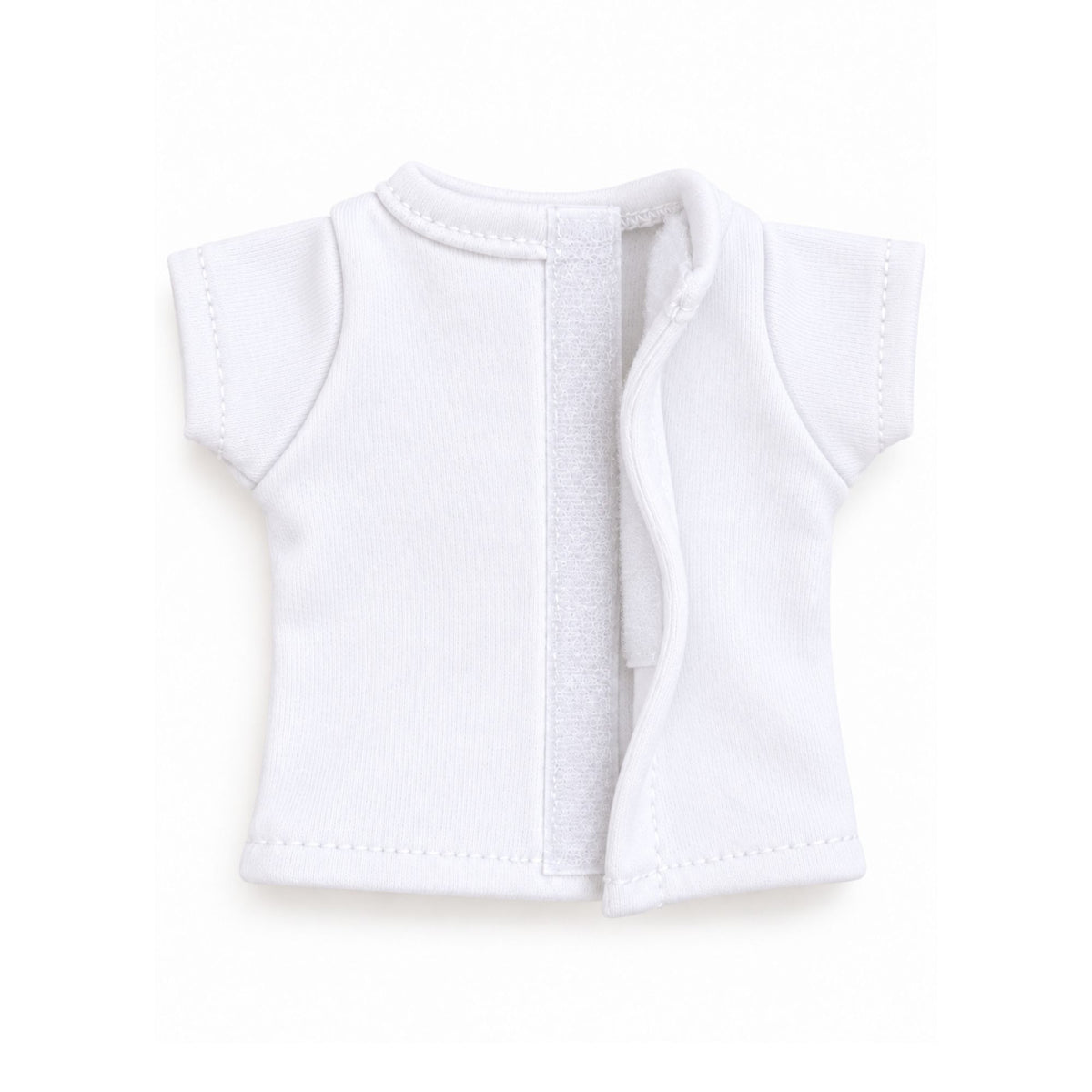 Jilly Bing Happy Autumn Moon Doll Tee with white fabric, Velcro back opening, and soft short sleeves for 14-inch dolls.