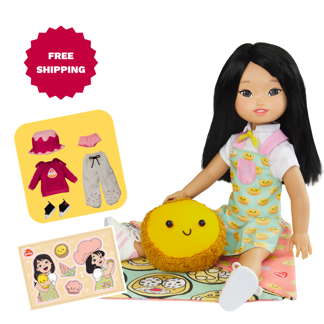Jilly Doll Shaved Ice Adventure Outfit Bundle + FREE Sticker Sheet